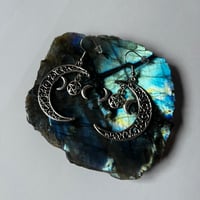 Image 1 of Silver Moon and Triple Moon Earrings