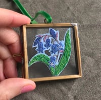 Image 2 of Framed Embroidered Bluebells Keepsake