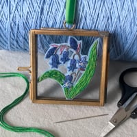 Image 3 of Framed Embroidered Bluebells Keepsake