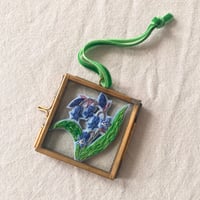 Image 1 of Framed Embroidered Bluebells Keepsake