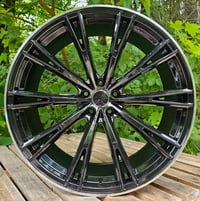 22" ABT STYLE ALLOY WHEELS FITS AUDI 5X112 ET30 BLACK MACHINED LIP