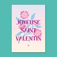 Image 1 of Carte Joyeuse Saint-Valentin - rose