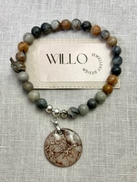 Image 2 of Picasso Jasper bracelet with enamel charm 