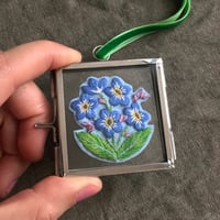 Image 3 of Framed Embroidered Forget-me-not Keepsake