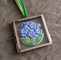 Image 2 of Framed Embroidered Forget-me-not Keepsake