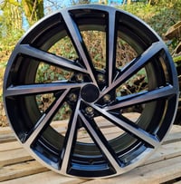 18" SPIELBERG STYLE ALLOY WHEELS FITS 5X112 ET45 BLACK MACHINED FACE