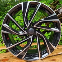 18" ADELAIDE STYLE ALLOY WHEELS FITS 5X112 ET45 BLACK MACHINED FACE