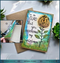 Image 3 of "I'm so GLAD" - Handcrafted Textile Greeting Card ┃Mixed Media Art