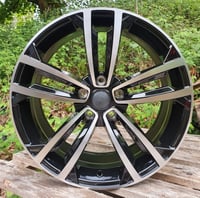 18" SEVILLE STYLE ALLOY WHEELS FITS 5X112 ET45 BLACK MACHINED FACE