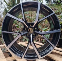 21" ESTORIL STYLE ALLOY WHEELS FITS 5X112 ET35 BLACK MACHINED FACE