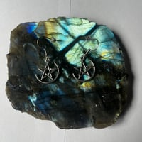 Image 1 of Silver Pentagram Earrings