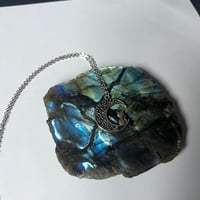 Image 2 of Silver Cat and Moon Necklace