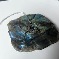 Image 3 of Silver Cat and Moon Necklace