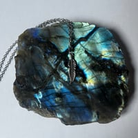 Image 2 of Silver Feather Necklace