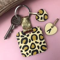 Image 2 of Personalised Leopard Print Keyring and Pocket Mirror