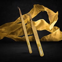 24K Skinny Volume Tweezer + 24K isolation tweezer (non-fibre tip)