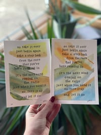 Image 1 of "Give It Time" watercolor lyric art