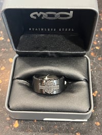 HD Black on Black Bar & Shield Band Ring