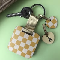 Image 4 of Personalised Checked Print Keyring and Pocket Mirror