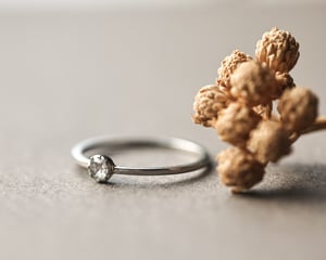 Image of Platinum 3mm rose-cut diamond ring (LON243)