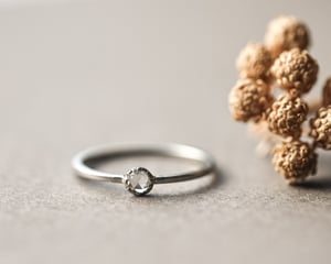 Image of Platinum 3mm rose-cut diamond ring (LON243)