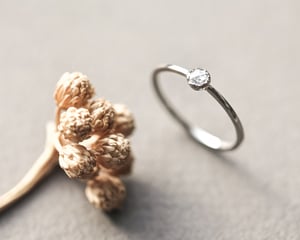 Image of Platinum 3mm rose-cut diamond ring (LON243)