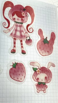 Image 3 of Strawberry Girl sticker set 