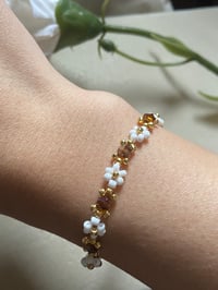Image 3 of Coffee Brown Flower Bracelet 