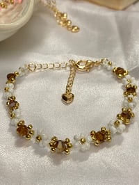 Image 1 of Coffee Brown Flower Bracelet 