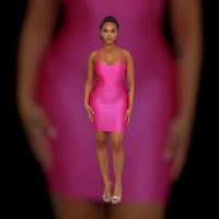 Image 1 of Pink dreams satin dress 