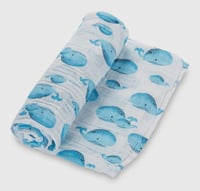 Image 1 of Whale Swaddle Blanket