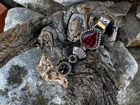 Image 3 of Intarsia Spade with Black Onyx Drop Pendant