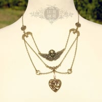 Angel and Heart Short Chain Necklace | Eat Me Ink Me