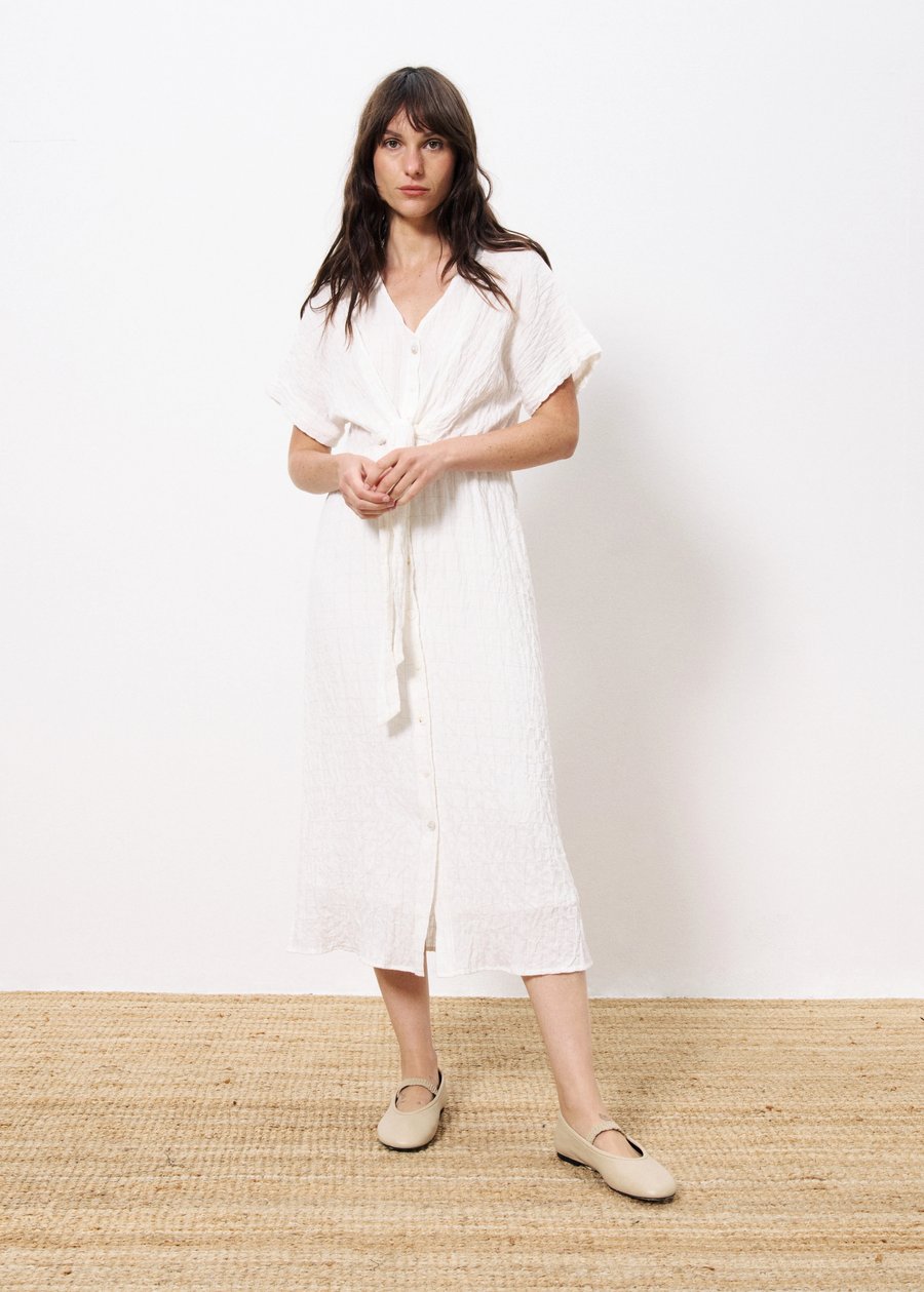 Image of 3-Vestido blanco nudo