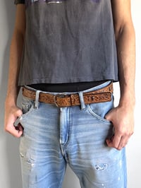 Image 2 of Cabane de Zucca Floral Skull Leather Belt