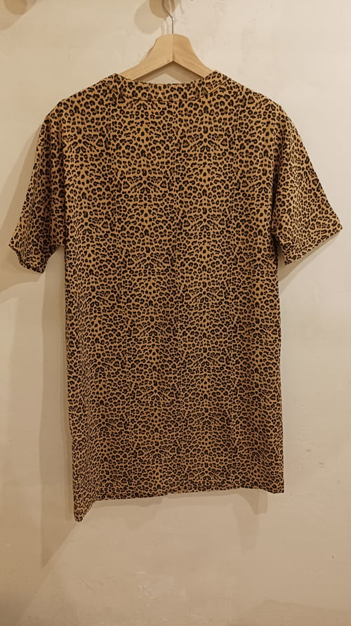 Image of 3-Vestido denim leopardo