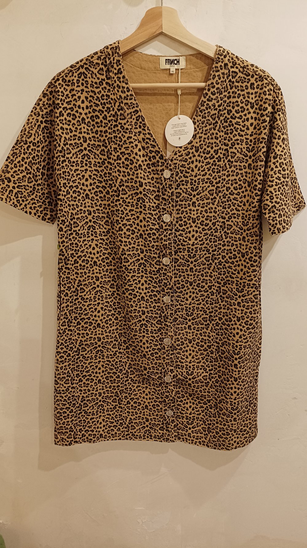 Image of 3-Vestido denim leopardo