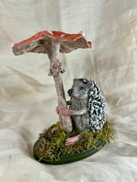 Image 1 of Hedgehog with Mushroom Umbrella