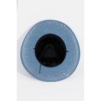 Image 2 of Rhinestone Pave Denim Cowboy Fedora Hat