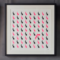 Image 2 of Bunny Love (Fluoro Pink & Black Stencil)