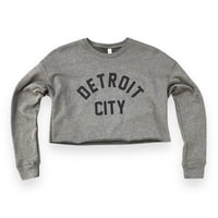 Detroit City Womens Crop Top Sweatshirt (grey)