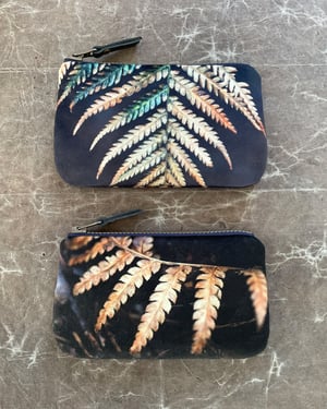 Image of Fern frond, velvet zipper pouch