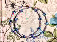 Image 9 of Sky Blue, Carnation Pink, Orange, and Magenta Multicolor Beaded Large Hoop Earrings