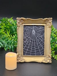 Image 2 of Vintage ornate corner detail brass framed preserved web - B