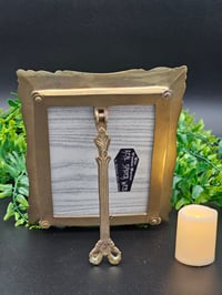 Image 4 of Vintage ornate corner detail brass framed preserved web - A