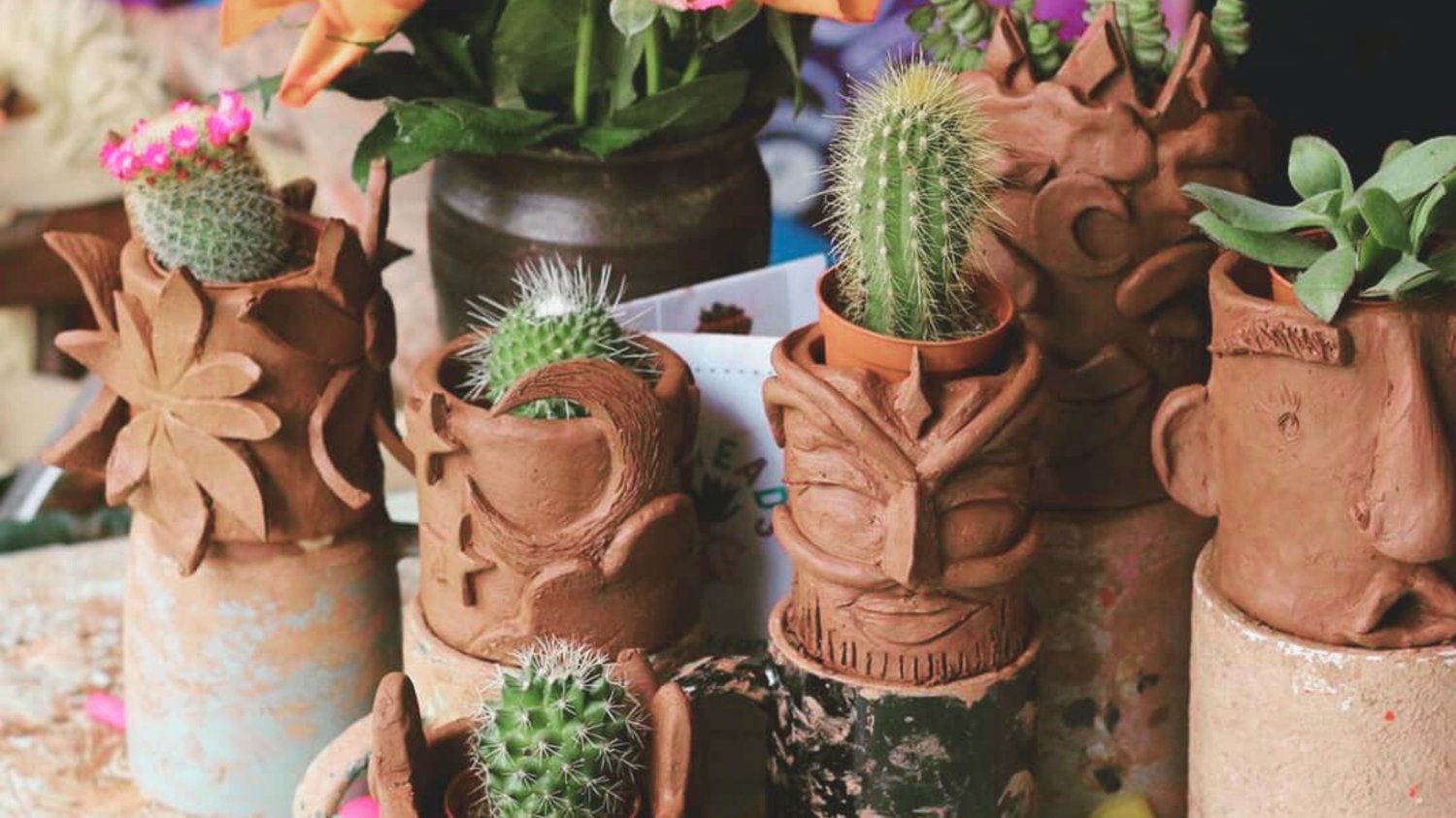 Image of Pottery Date Night - Make A Pair of Pot Heads - Valentines Pottery Kit