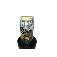 Image 1 of Black Girl Magic Glass cup with lid and straw