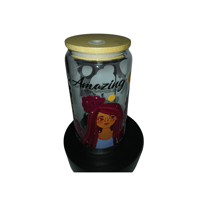 Image 1 of I Am Amazing Glass Cup with lid and straw