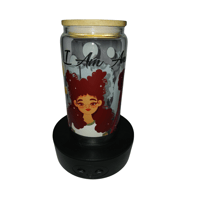 Image 2 of I Am Amazing Glass Cup with lid and straw