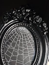 Image 4 of Oval Black Frame - Gothic preserved spider web - 3